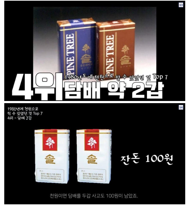980년대에 현금 1000원으로 살수있었던것들
