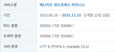 카페24 워드프레스비즈니스매니지드빌드업