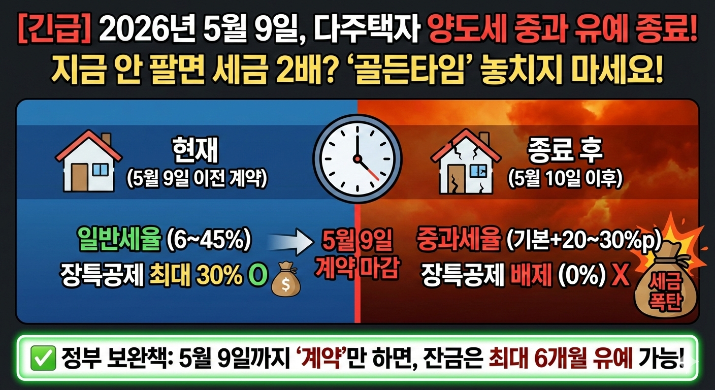 다주택자 양도세 중과 유예 종료